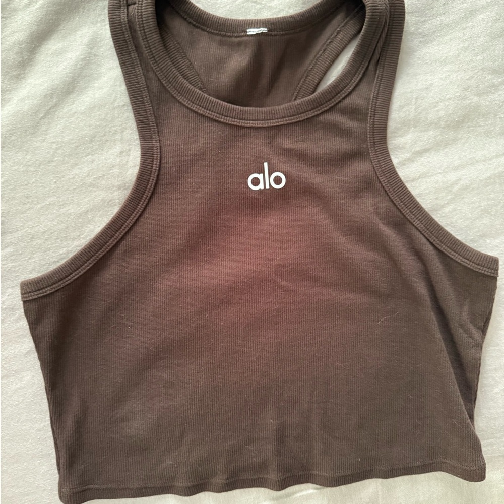 ALO Yoga Aspire Brown Tank Top - Picture 3 of 5